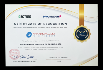 Chứng nhận VIP Partner - Sectigo SSL
